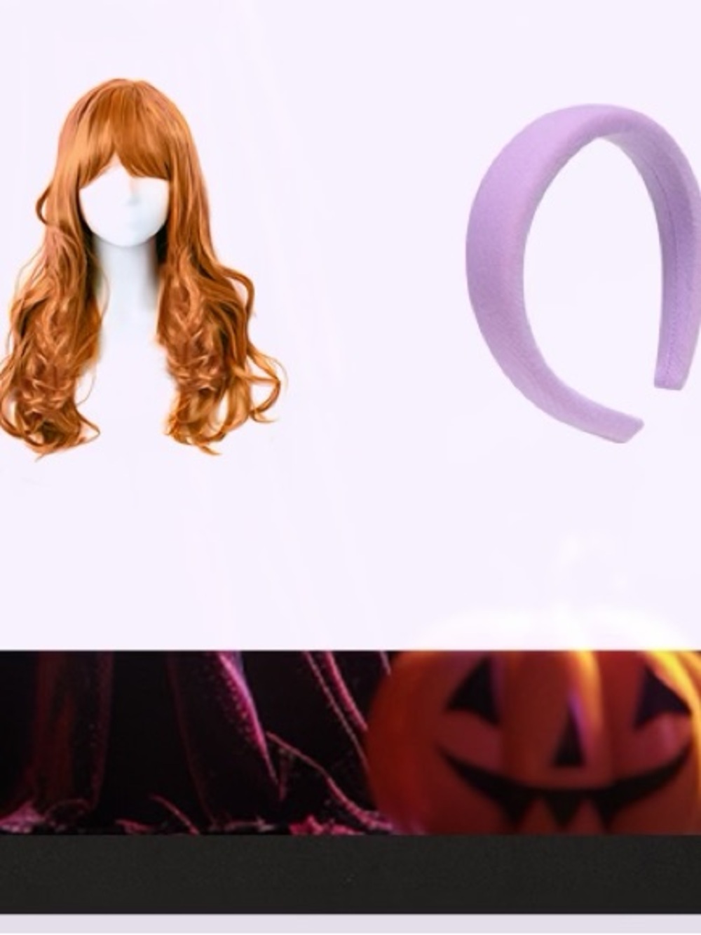 NEW Daphne Scooby Doo Red Hair Wig with Purple Headband Halloween Costume